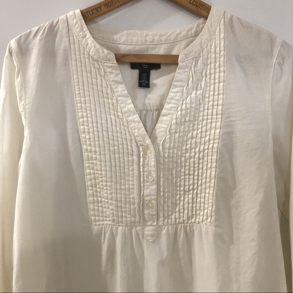 Peasant Top Gap Factory Ivory Long Sleeve Button - Picture 2 of 6